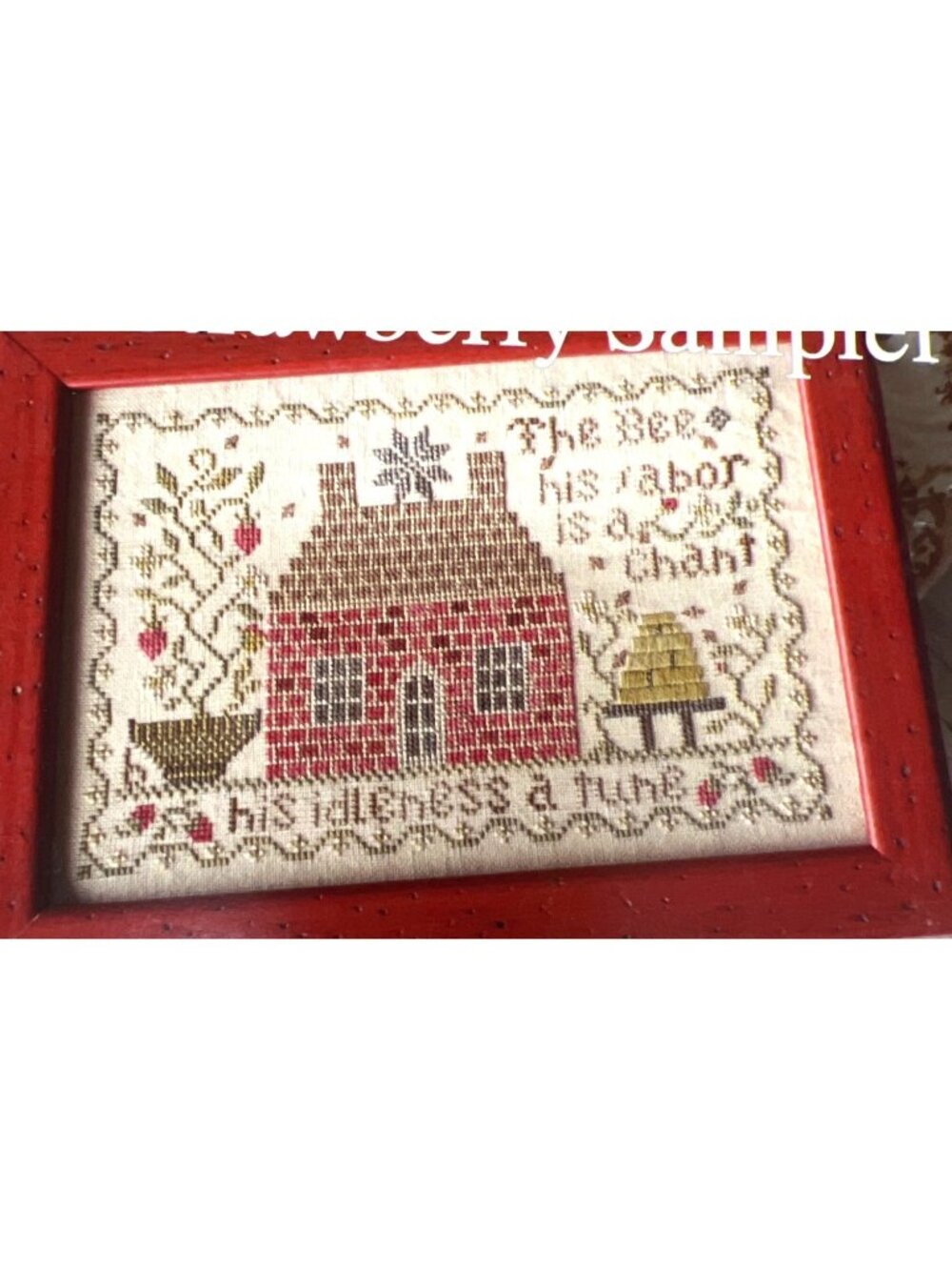 Agnes Platts Strawberry Sampler Loose Feathers Cross Stitch Pattern Blackbird